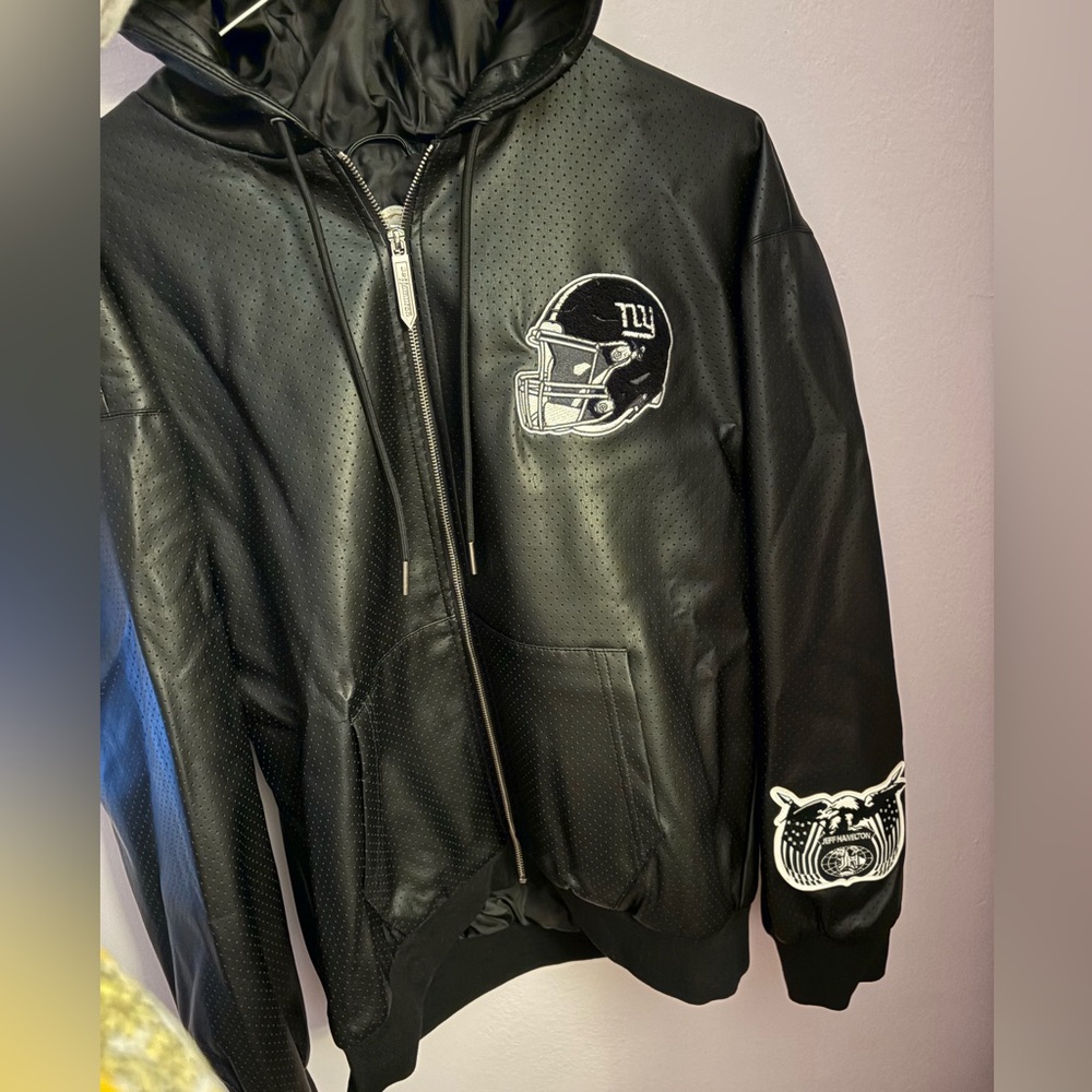 Jeff Hamilton Black Giants Faux Leather Jacket